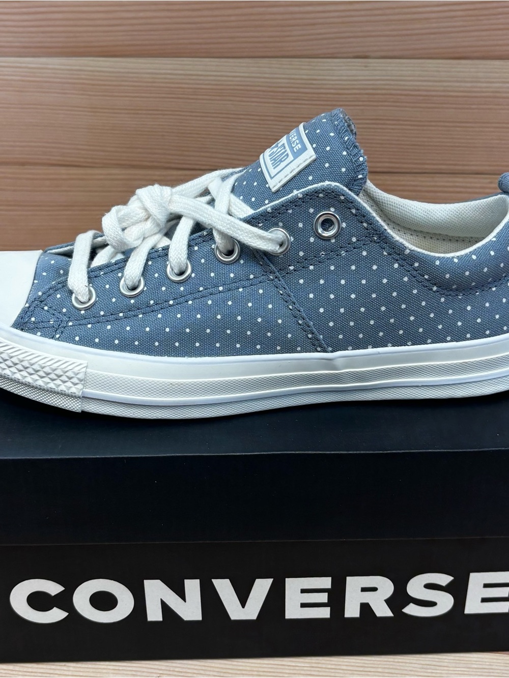 Converse Chuck Taylor All Stars Madison Polka Dot Low Top Sneaker Blue‎ Sz 9.5 - Picture 4 of 10